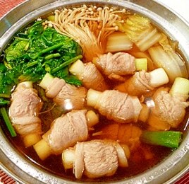ねぎ豚巻きで☆風邪知らずの健康鍋。〜生姜スープ〜